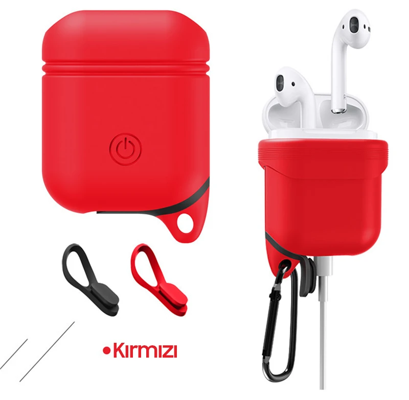 Ally Apple Airpods İçin Premium Silikon Kılıf Anahtarlıklı-(1903)