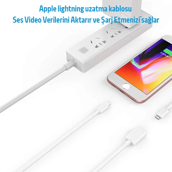 Ally Apple İPhone Lightning Uzatma Kablosu 2 Metre-(1903)