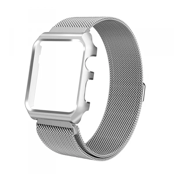 Ally Apple Watch 6-5-4 44mm Watch Ultra 49mm Metal Kayış Milano Loop+metal Kılıf-(1903)