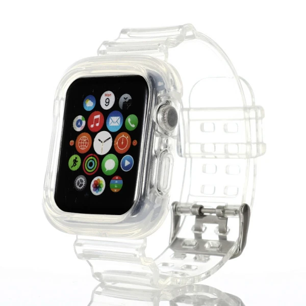 ALLY Apple Watch 6-SE-5-4 44mm / 3-2-1 42mm Kayış Kordon Kılıf Silikon-(1903)