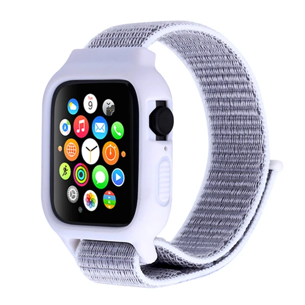 Ally Apple Watch 6-SE-5-4 44mm / 3-2-1 42mm Kayış Kordon Kılıf Silikon-(1903)