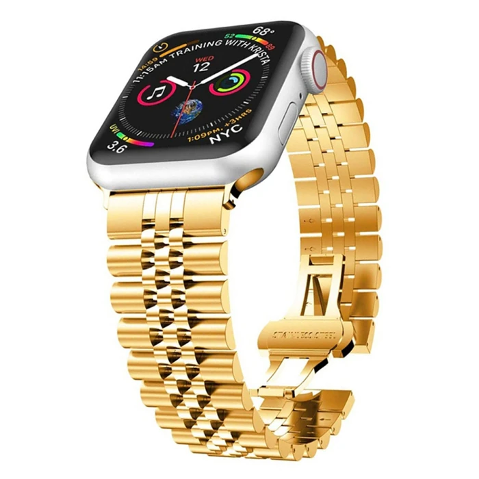 Ally Apple Watch 7-8 41mm 6-5-4 40mm Kayış Kordon Paslanmaz Çelik 3-2-1 38mm-(1903)