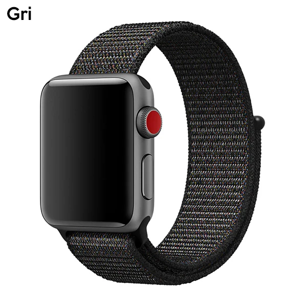 Ally Apple Watch 7-8 41mm 6-5-4 40mm Nylon Loop Spor Kayış Kordon 3-2-1 38mm-(1903)