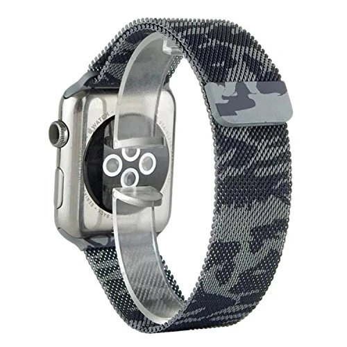 Ally Apple Watch 7-8 45mm 6-5-4 44mm Kayış Kordon Metal Milano Loop Kamuflaj 3-2-1 42mm-(1903)
