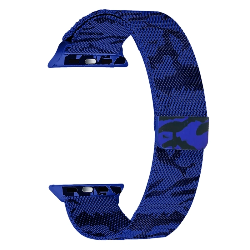 Ally Apple Watch 7-8 45mm 6-5-4 44mm Kayış Kordon Metal Milano Loop Kamuflaj 3-2-1 42mm-(1903)