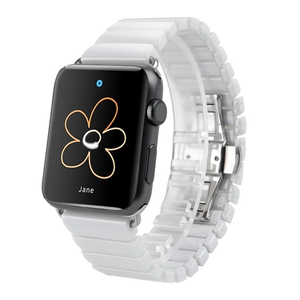 Ally Apple Watch 7-8 45mm 6-5-4 44mm Kordon Kayış Seramik Metal Kordon 3-2-1 42mm-(1903)