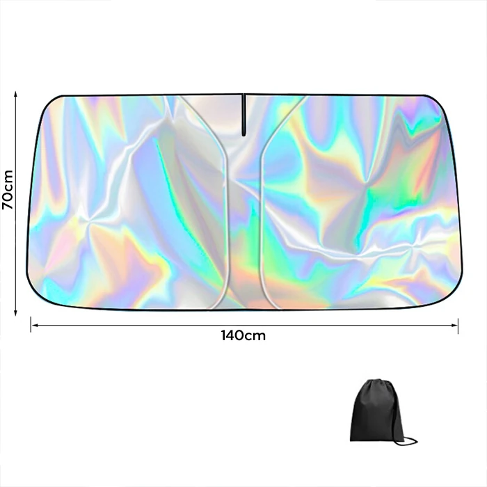 ALLY Araba Güneş Gölge Koruyucu Oto Ön Cam Güneşlik(140cm*70cm) titanyum gümüş katlanabilir-(1903)