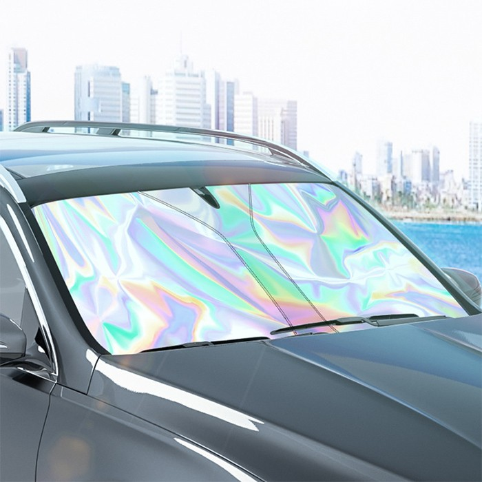 ALLY Araba Güneş Gölge Koruyucu Oto Ön Cam Güneşlik(140cm*70cm) titanyum gümüş katlanabilir-(1903)