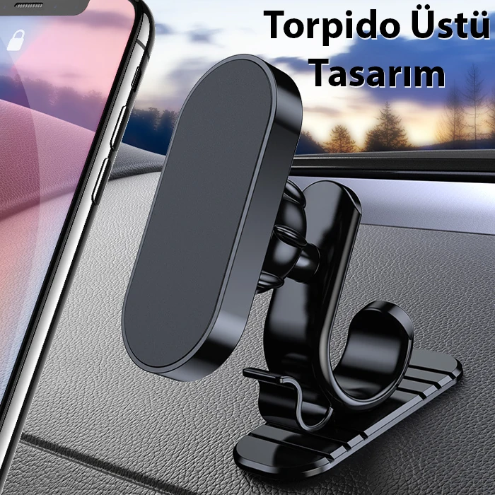 ALLY Araç içi Mıknatıslı Torpido Üstü Cep Telefonu Tutucu-(1903)
