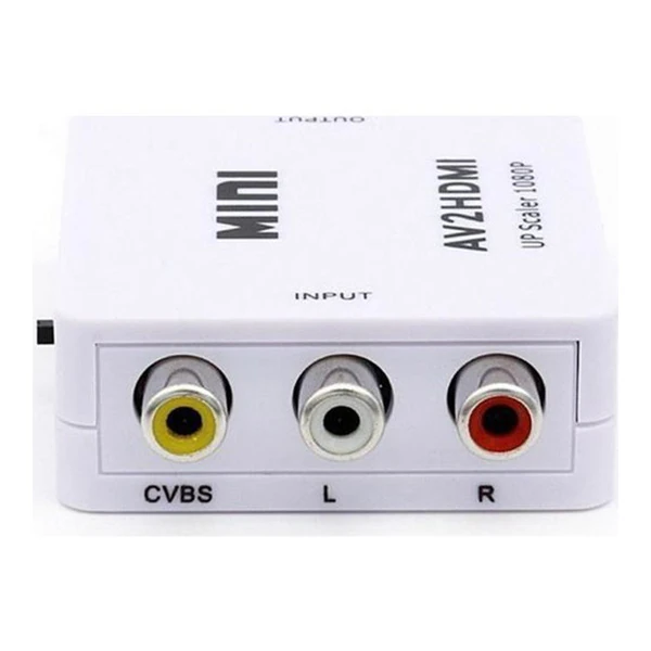 ALLY Av To HDMI Mini Switch Rca Composit Audio Video HDMI Görüntü Çevirici Full Hd ve 720P Dönüştürü-(1903)