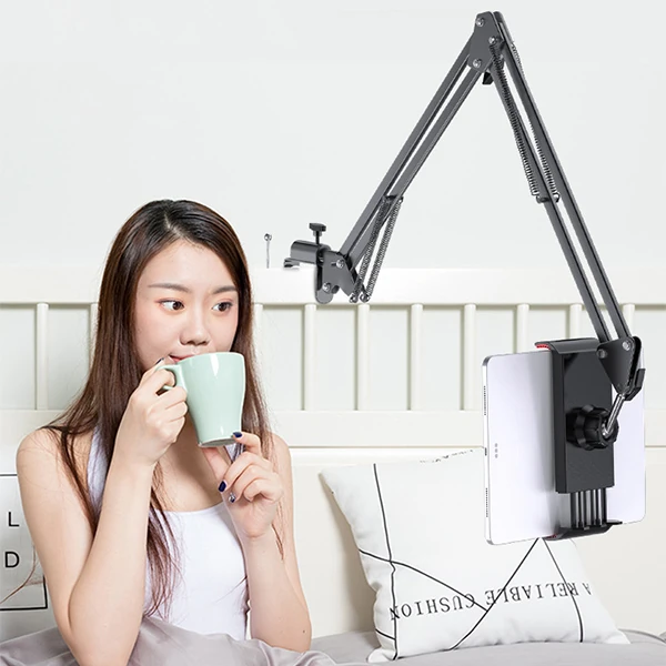 Ally Ayarlanabilir 360 Derece Teleskopik Metal Masa Üstü Telefon Tablet Tutucu-(1903)