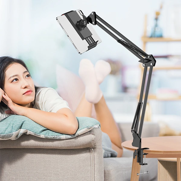 Ally Ayarlanabilir 360 Derece Teleskopik Metal Masa Üstü Telefon Tablet Tutucu-(1903)