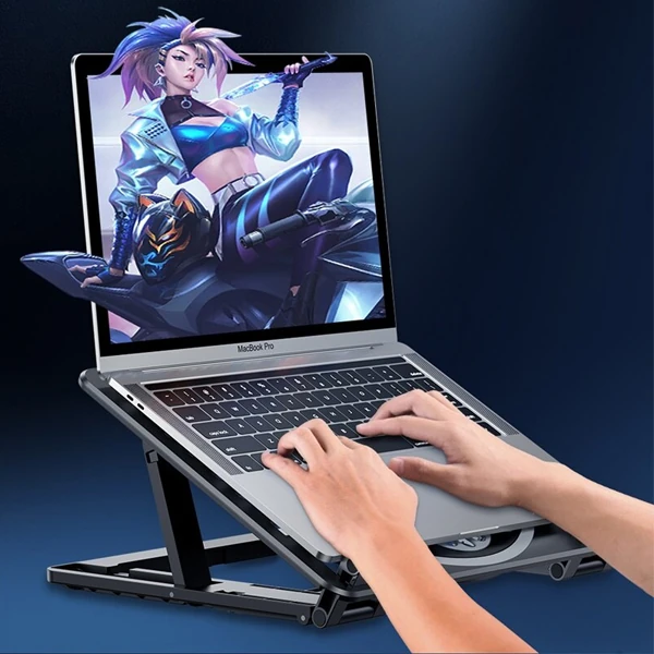 ALLY Ayarlanabilir Taban Çift Fanlı Tablet ve Laptop Soğutucu Stand-(1903)
