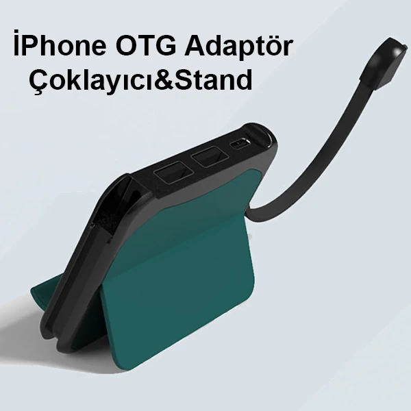 Ally C05 Çok fonksiyonlu İPhone OTG Adaptör Çoklayıcı&Stand-(1903)