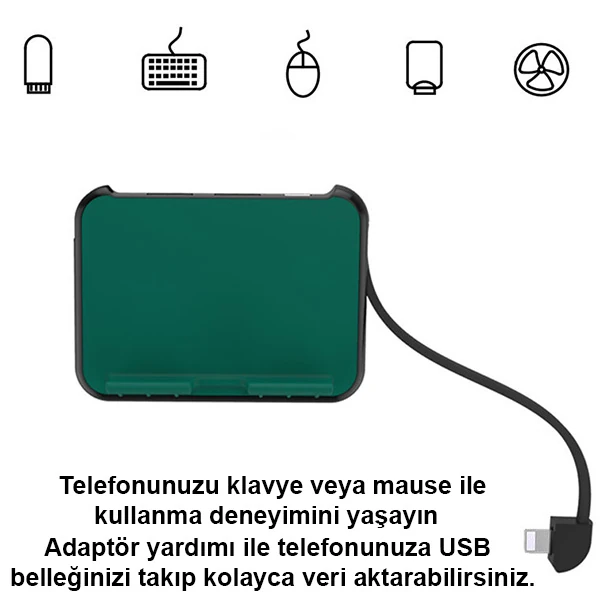 Ally C05 Çok fonksiyonlu İPhone OTG Adaptör Çoklayıcı&Stand-(1903)