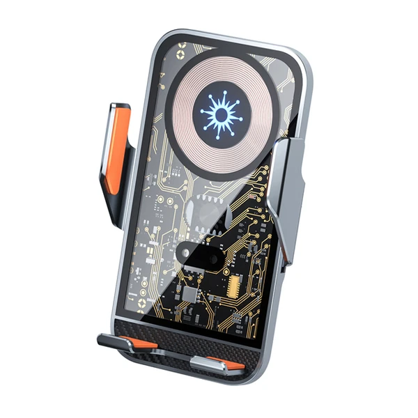 ALLY C10 15W Hızlı Şarj Şeffaf Otomatik Araç İçi Telefon Tutucu-(1903)