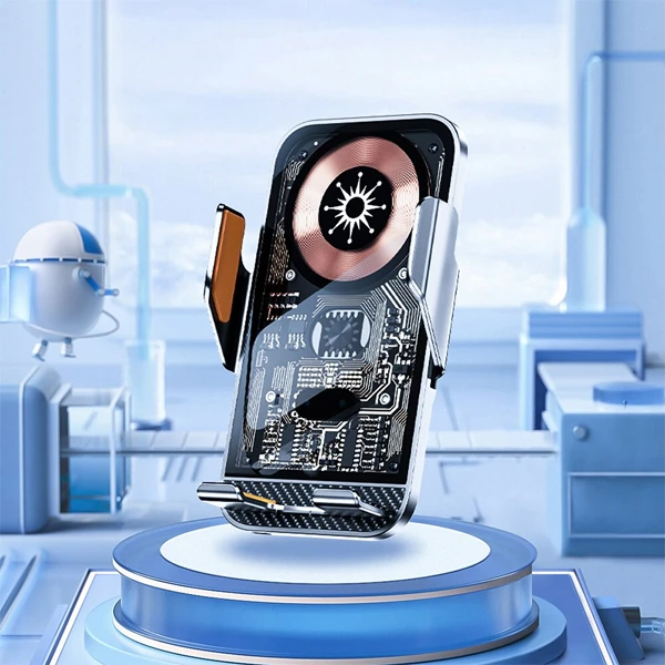 ALLY C10 15W Hızlı Şarj Şeffaf Otomatik Araç İçi Telefon Tutucu-(1903)