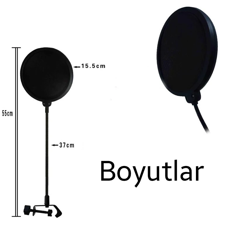 Ally Çift Katman Stüdyo İçin Mikrofon Pop Filtre Youtuber-(1903)
