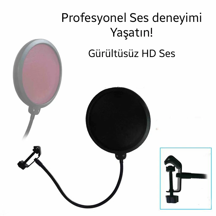 Ally Çift Katman Stüdyo İçin Mikrofon Pop Filtre Youtuber-(1903)