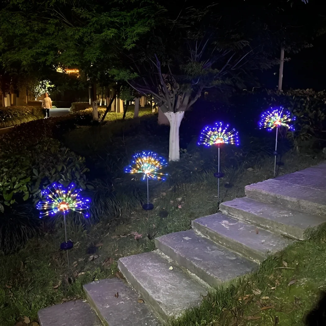 Ally Güneş Enerjili Işıklı Hava Fişek Temalı Dekoratif Bahçe Işığı-(1903)