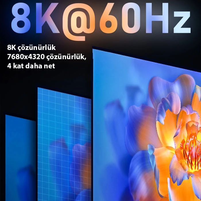 ALLY HDMI to HDMI 8K HD 2.1UHD Mıknatıs Başlıklı Kablo 1 Metre-(1903)