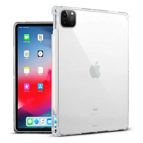 ALLY iPad Pro 12.9-inch (2021)-(2020)-(2018) Kalem Yerli Şeffaf Silikon Kılıf-(1903)