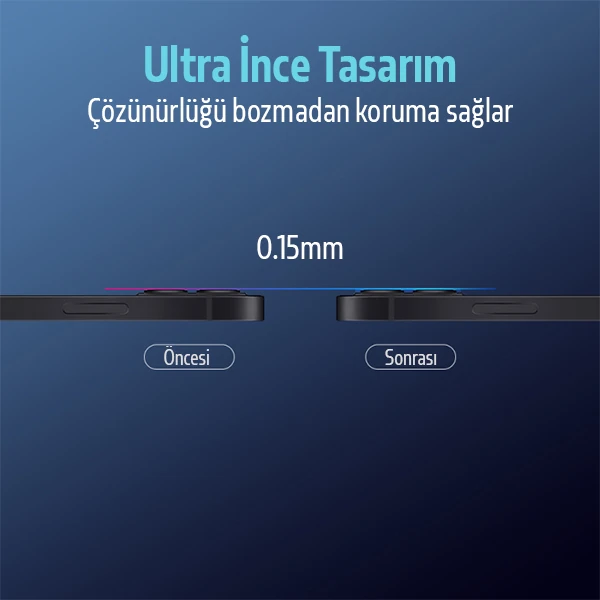 ALLY İPhone 12 6.1 3D Full Tempered Glass Cam Kamera Koruyucu-(1903)