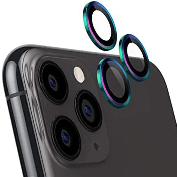 ALLY İphone 12 Pro 3D Metal Çerçeveli Kamera Lens Koruyucu-(1903)