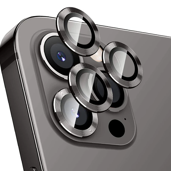 ALLY İphone 12 Pro 3D Metal Çerçeveli Kamera Lens Koruyucu-(1903)
