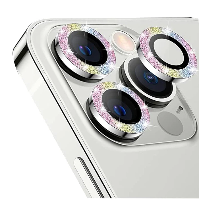 ALLY İphone 12 Pro Max 3D Metal Çerçeveli Kamera Lens Koruyucu-(1903)