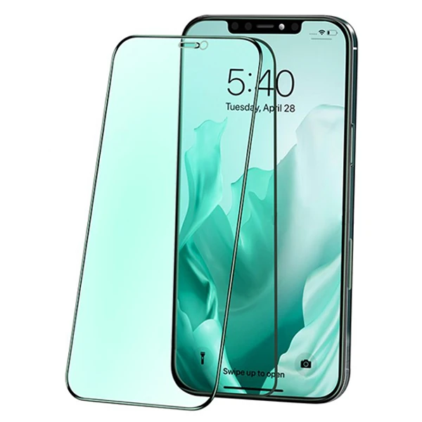 ALLY İPhone 12 Pro Max Anti -Blue Green Light Göz Korumalı Tempered Full Ekran Koruyucu-(1903)
