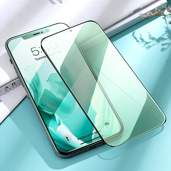 ALLY İPhone 12 Pro Max Anti -Blue Green Light Göz Korumalı Tempered Full Ekran Koruyucu-(1903)