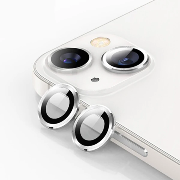 ALLY İPhone 13 - 13 Mini 3D Metal Çerçeveli Kamera Lens Koruyucu-(1903)