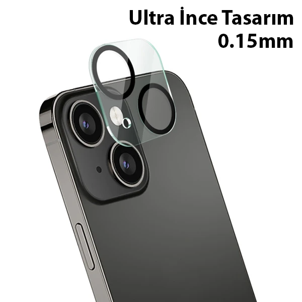 ALLY İPhone 13-13 Mini 3D Full Tempered Glass Cam Kamera Koruyucu-(1903)