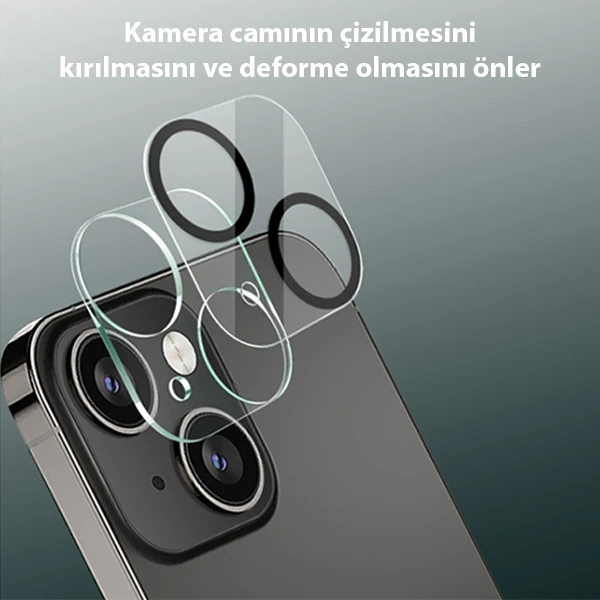 ALLY İPhone 13-13 Mini 3D Full Tempered Glass Cam Kamera Koruyucu-(1903)