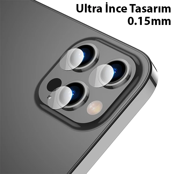 ALLY İPhone 13 Pro-13 Pro Max Tempered Glass Cam Kamera Koruyucu-(1903)