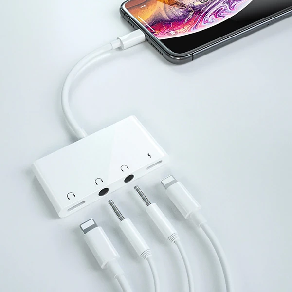 ALLY İPhone 14-13-12-11 4in1 Otg Ses Adaptörü Çift DC 3.5MM Jack-(1903)