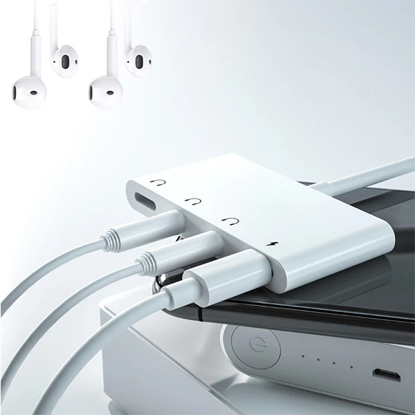 ALLY İPhone 14-13-12-11 4in1 Otg Ses Adaptörü Çift DC 3.5MM Jack-(1903)