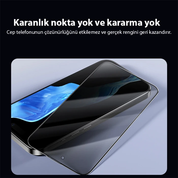 Ally iPhone 14 Privacy Hayalet Full Koruma Tempered Cam Ekran Koruyucu-(1903)