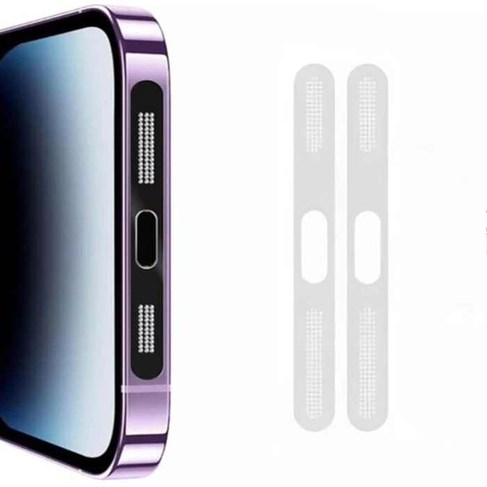 Ally iPhone 14 Pro İçin Anti-Dust Toz Ve Kir Önleyici Sticker 2 Adet Set-(1903)