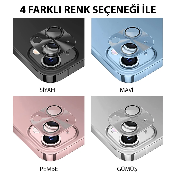 ALLY iPhone 15-15 Plus Metal Tempered Kamera Lens Koruyucu-(1903)