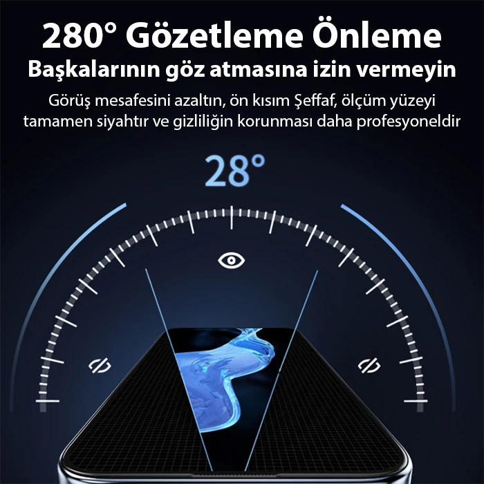 ALLY İPhone 15 3D Full Privacy Gizlilik Cam Ekran Koruyucu Anti-Spy-(1903)