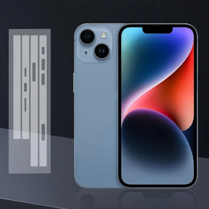 ALLY iPhone 15 Hidrojel Hayalet Yan Alt Üst Kaplama Koruyucu Film-(1903)