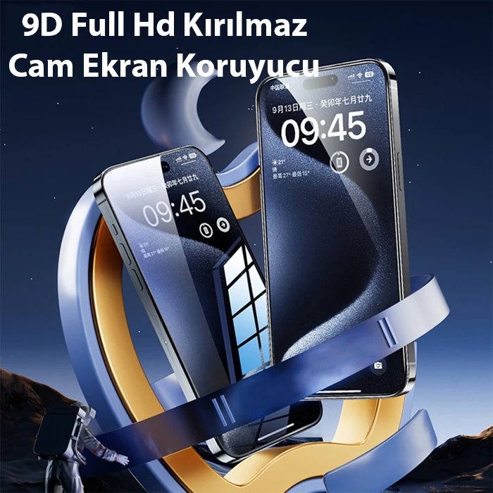 Ally iPhone 15 Pro Max Full Hd Kırılmaz Cam Ekran Koruyucu-(1903)