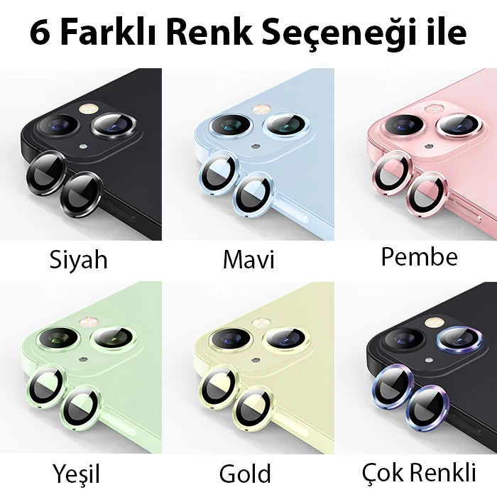 ALLY iPhone 15/15 Plus Tempered Kamera Lens Koruma Camı-(1903)