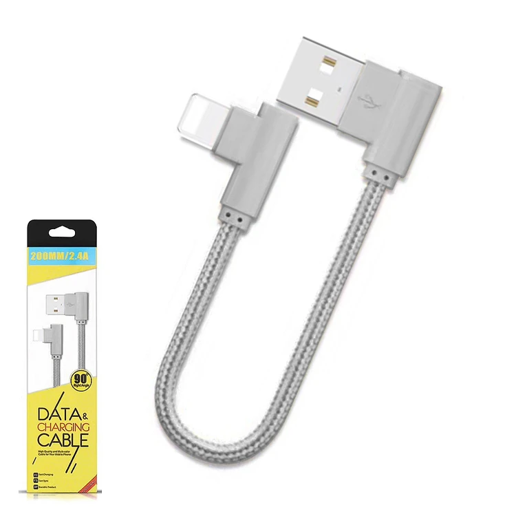 Ally İphone Lightning Eğik Başlı Halat Usb Kablo 20cm-(1903)