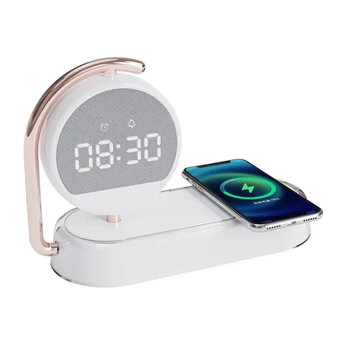 ALLY K01T 15W Led Işıklı Kablosuz Şarj Cihazı Çalar Saat-(1903)