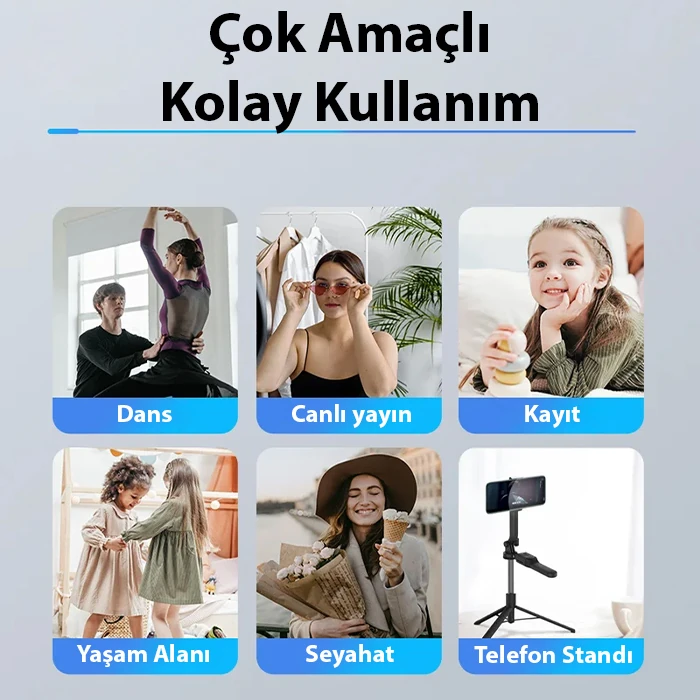 ALLY K28 Uzaktan Kumandalı Canlı Yayın Bluetooth Standlı Selfie Çubuğu Tripod-(1903)