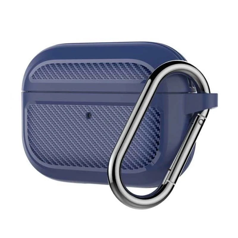 ALLY Karbon Fiber AirPods Pro Kulaklık Kancalı Silikon Koruma Kılıfı-(1903)