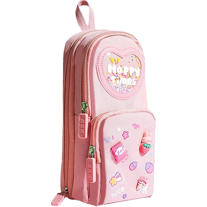 ALLY Kawaii büyük kapasiteli tuval kalemlik çantası kızlar için kılıf tutucu kalem kutusu-(1903)